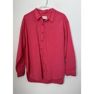 Universal Thread Women's Long Sleeve Pink Button Down Shirt Oversized Fit Large